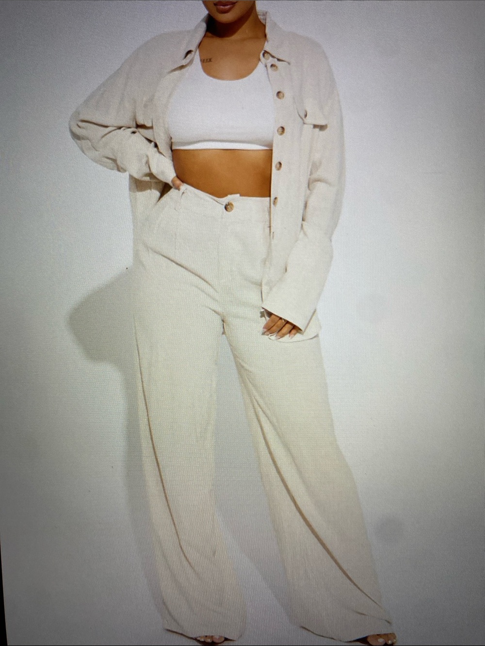 NWT Fashion Nova Reese Linen Pant Set
